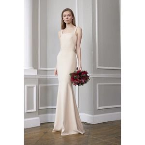 MONIQUE LHUILLIER champagne ivory Bridesmaids wedding Celine dress